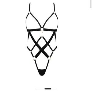Bluebella Simone Open Harness Bodysuit Black